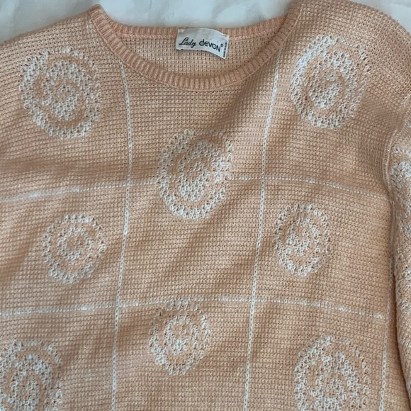 Vintage Lady Devon Pink Sweater Oversized Medium - Picture 9 of 11